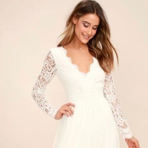 Awaken my Love white lace long sleeve maxi dress